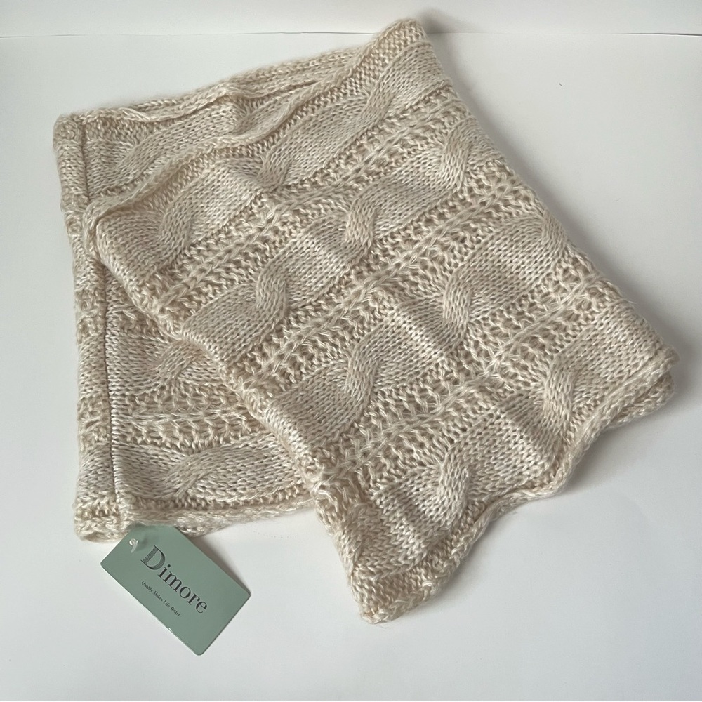 Ivory Sweater Knit Infinity Scarf